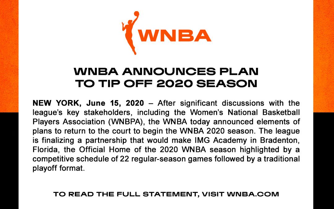 wnba是什么（WNBA常规赛缩减至22场，预计7月下旬开赛）