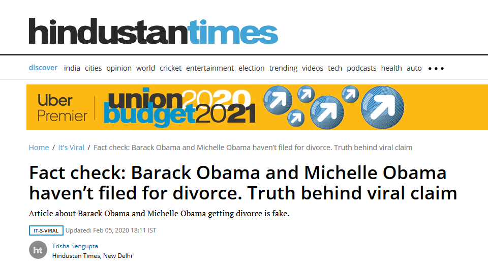 奥巴马离婚（奥巴马向米歇尔提离婚还出柜？印媒：假的）