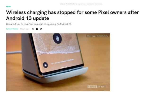 用户一头雾水 !Pixel 手机更新 Android 13 后无线充电失灵了