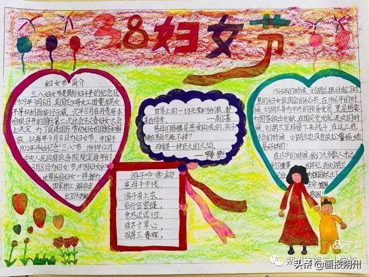 三八妇女节的画一等奖（朔州市第二小学校举办庆三八手抄报展示活动）