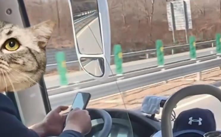 大巴司机高速路双手玩手机吓坏乘客（其被严肃处理了）