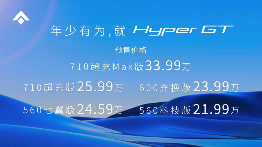 预售 21.99-33.99 万，Hyper GT 为年少有为者而来