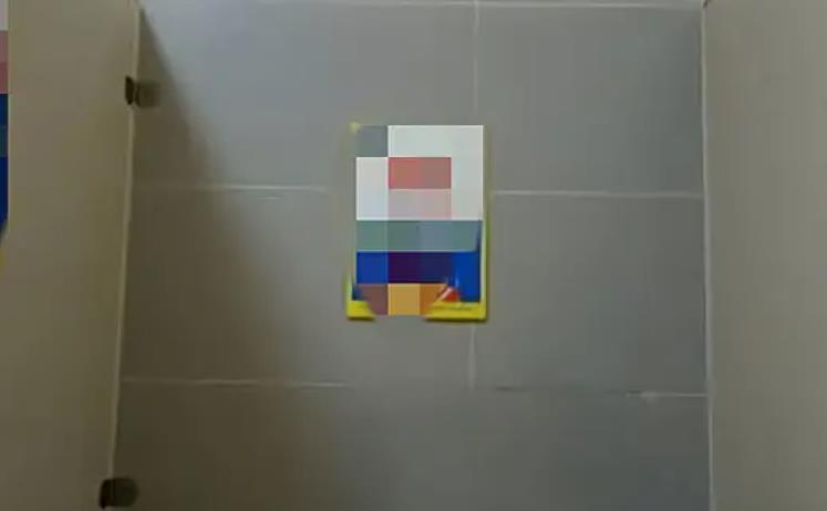 女生厕所遇代孕广告用贴纸遮盖（代孕危害很大）