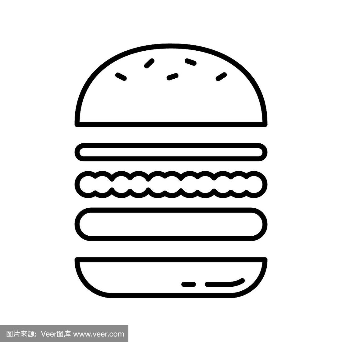hamburger简笔画图片