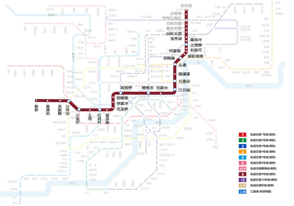 重庆轻轨9号线一期线路示意图（地铁9号线一期线路图）